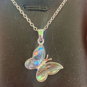 Elegant Silver Butterfly Pendant Necklace